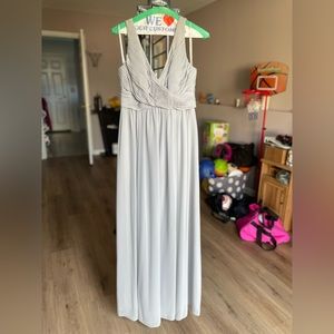 Wtoo bridesmaid light grey chiffon dress, size 8